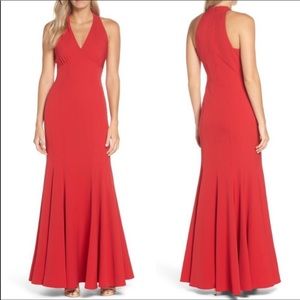 Vince Camuto Halter trumpet Red Gown